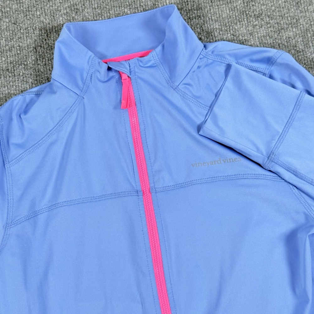 Vineyard Vines Jacket Womens Small Blue Performance Full Zip Lightweight Outdoor